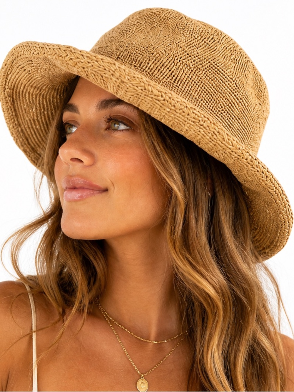 Eddie Bauer Natural Straw Brim Sun Hat